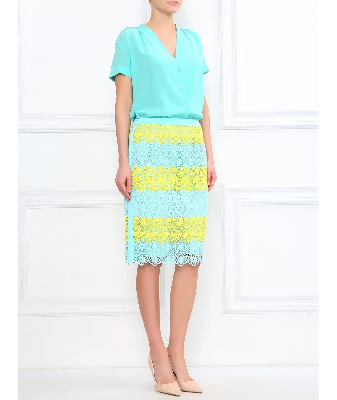 BOUTIQUE MOSCHINO Мульти хлопковая юбка миди, фото 6
