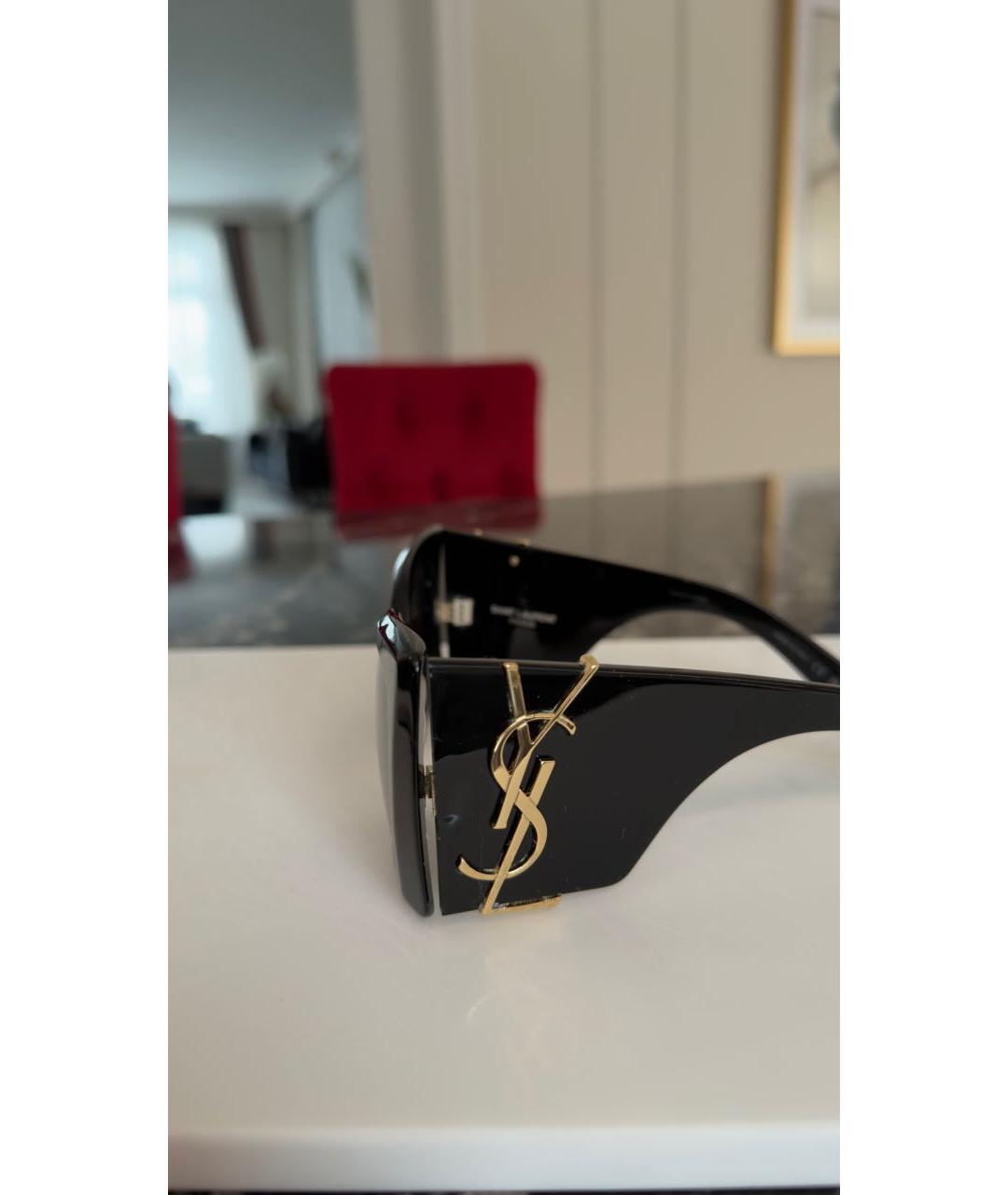 SAINT LAURENT Черные пластиковые солнцезащитные очки, фото 2