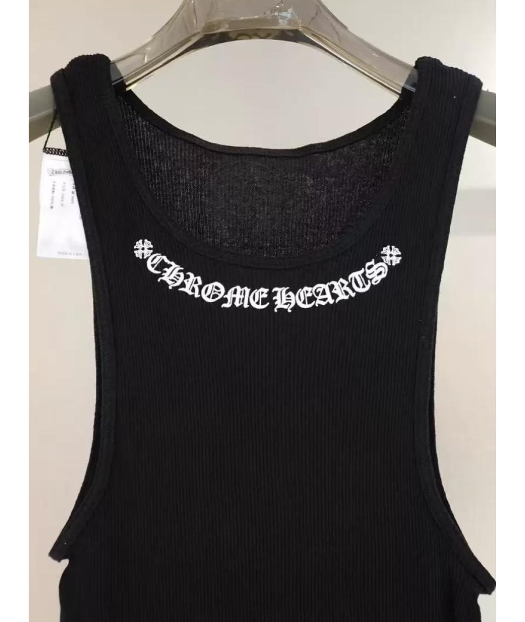 CHROME HEARTS Черное хлопковое повседневное платье, фото 2