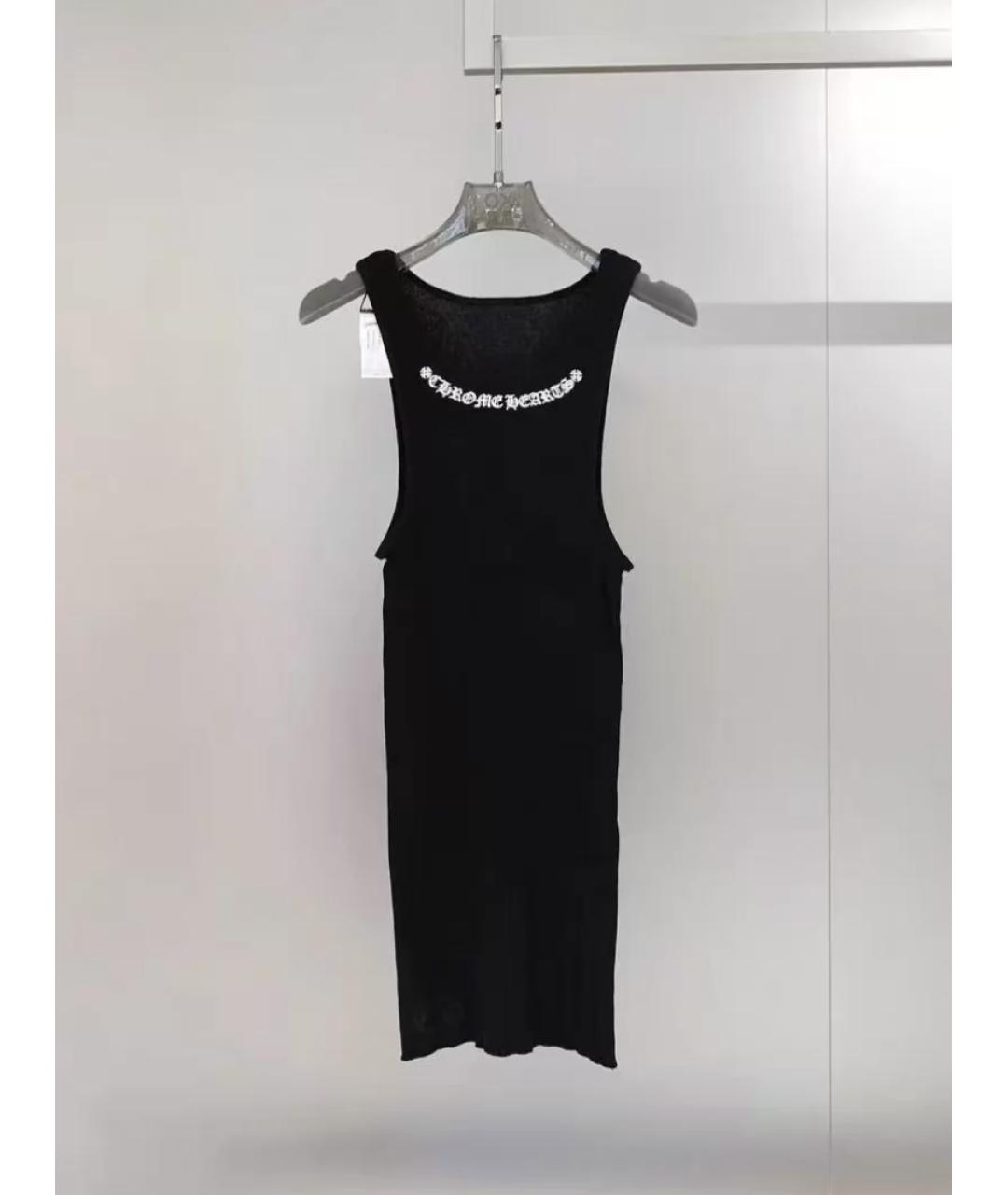 CHROME HEARTS Черное хлопковое повседневное платье, фото 3