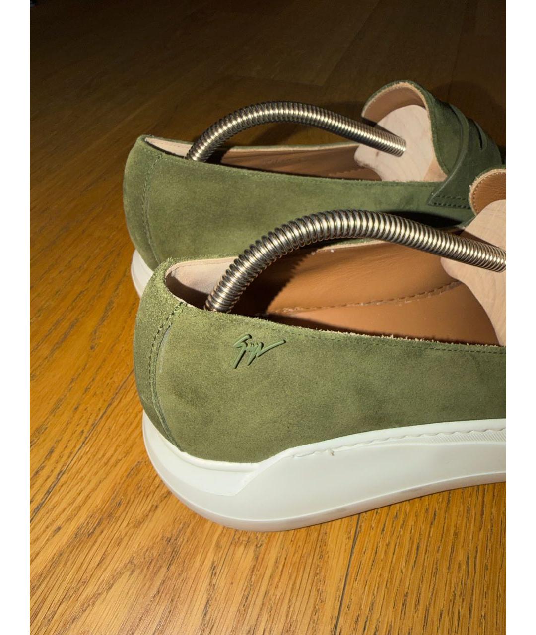 GIUSEPPE ZANOTTI DESIGN Хаки замшевые лоферы, фото 5