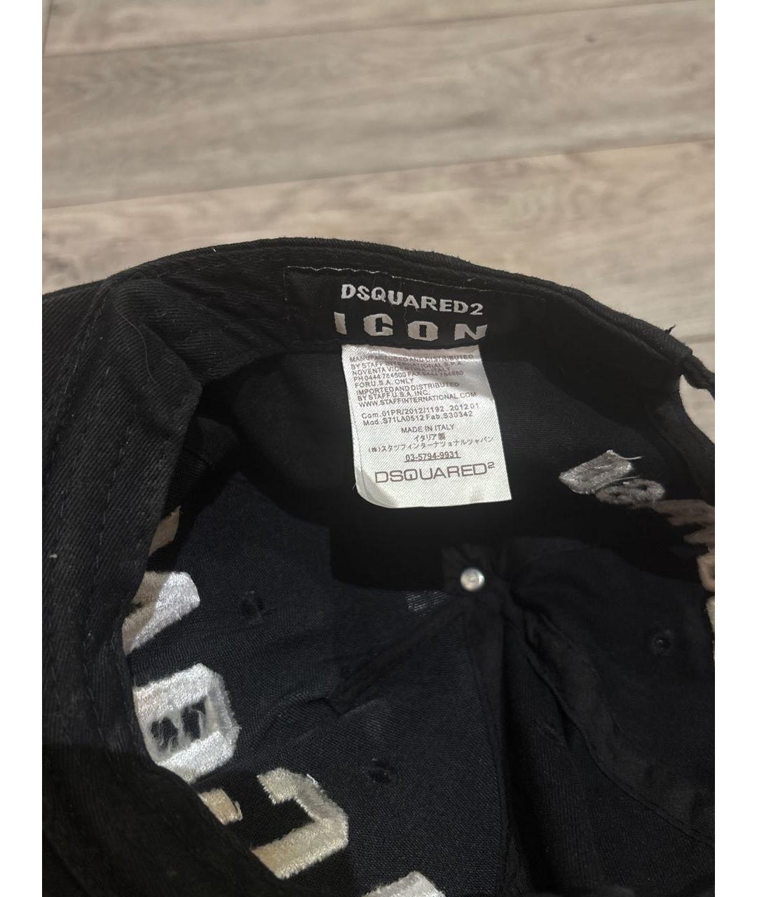DSQUARED2 Черная хлопковая кепка/бейсболка, фото 4