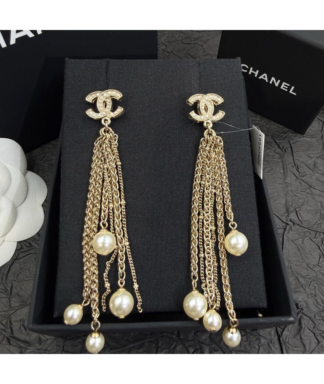 CHANEL Золотые серьги, фото 4