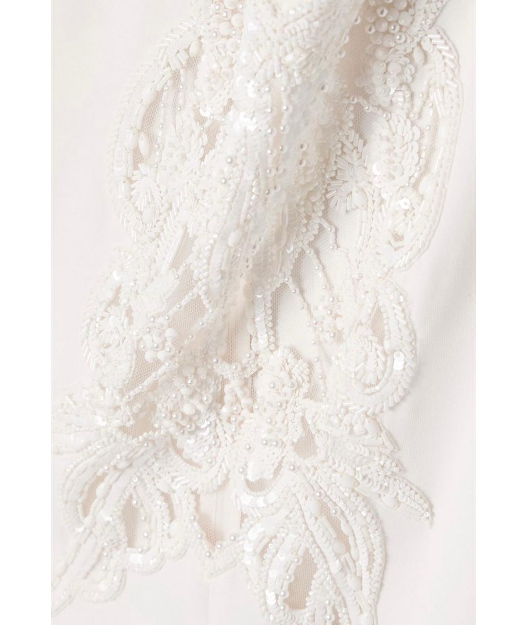 ZUHAIR MURAD Белые полиэстеровые прямые брюки, фото 5