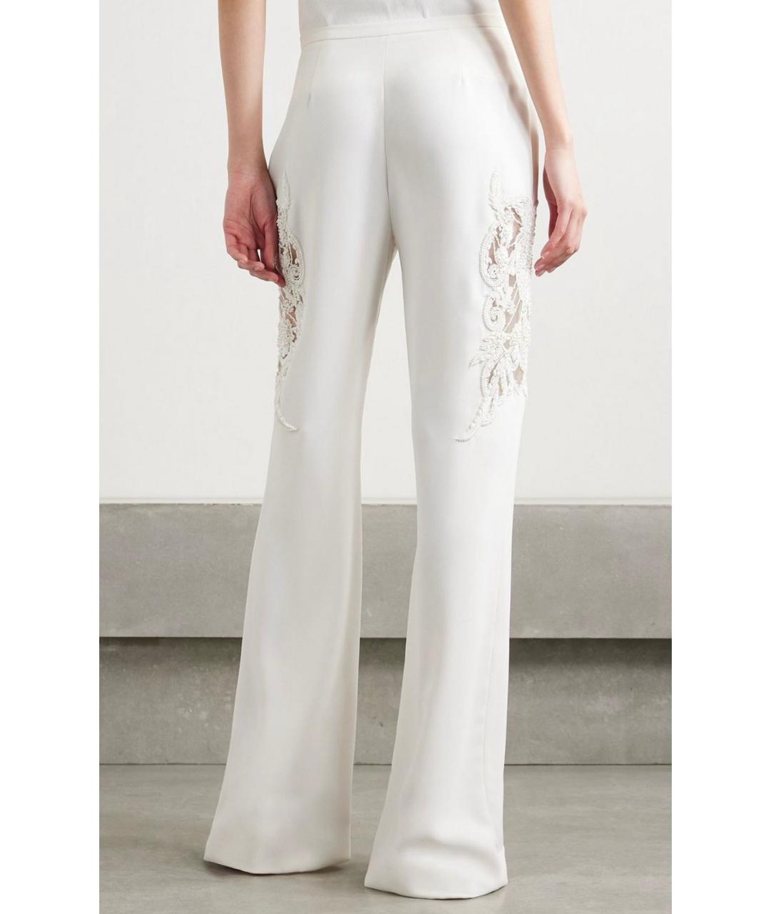 ZUHAIR MURAD Белые полиэстеровые прямые брюки, фото 4