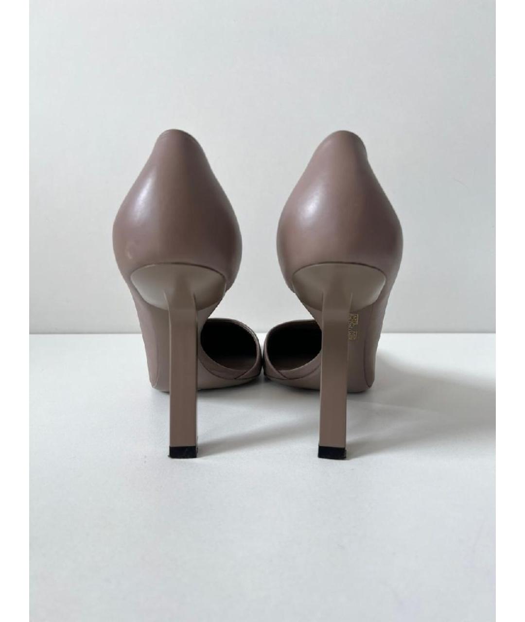 BALENCIAGA Бежевые кожаные туфли, фото 4