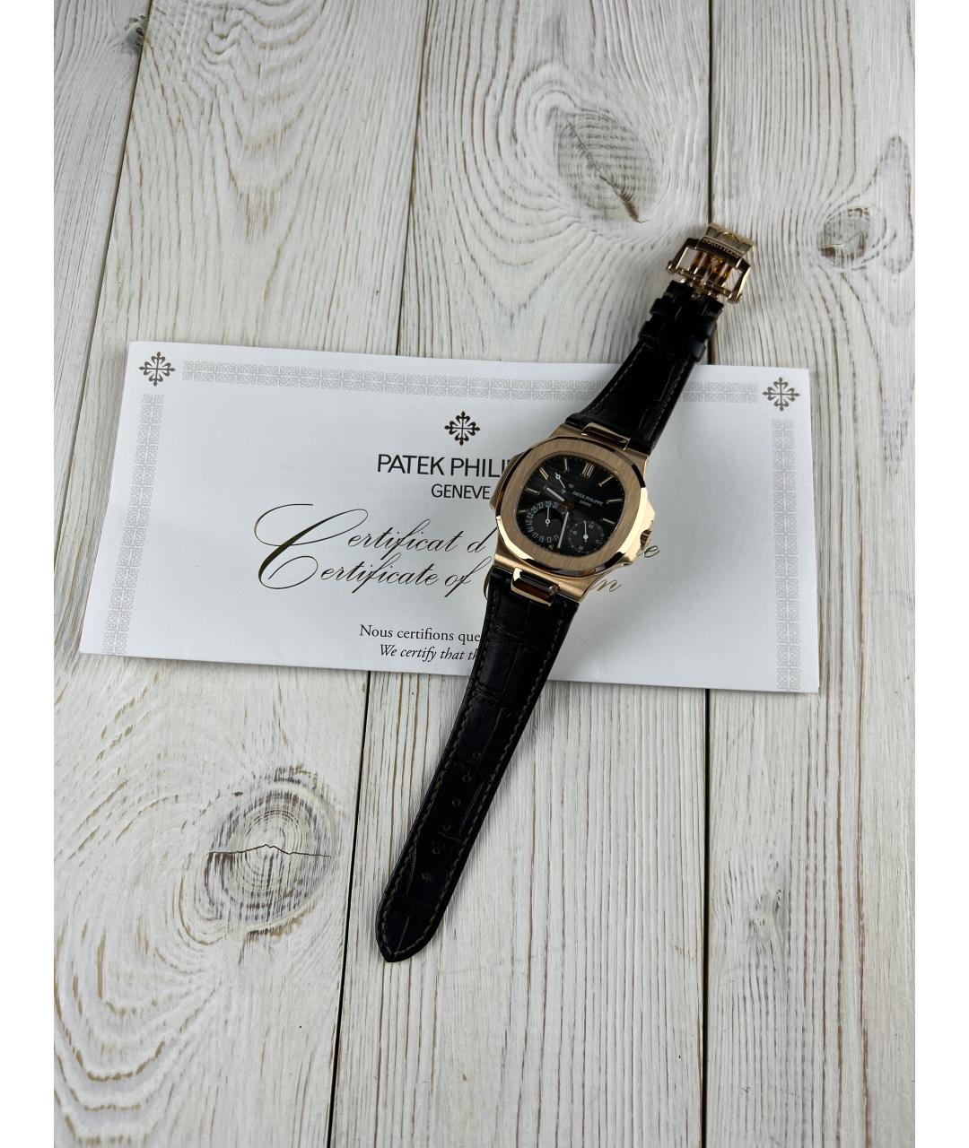 PATEK PHILIPPE Коричневые часы из розового золота, фото 2