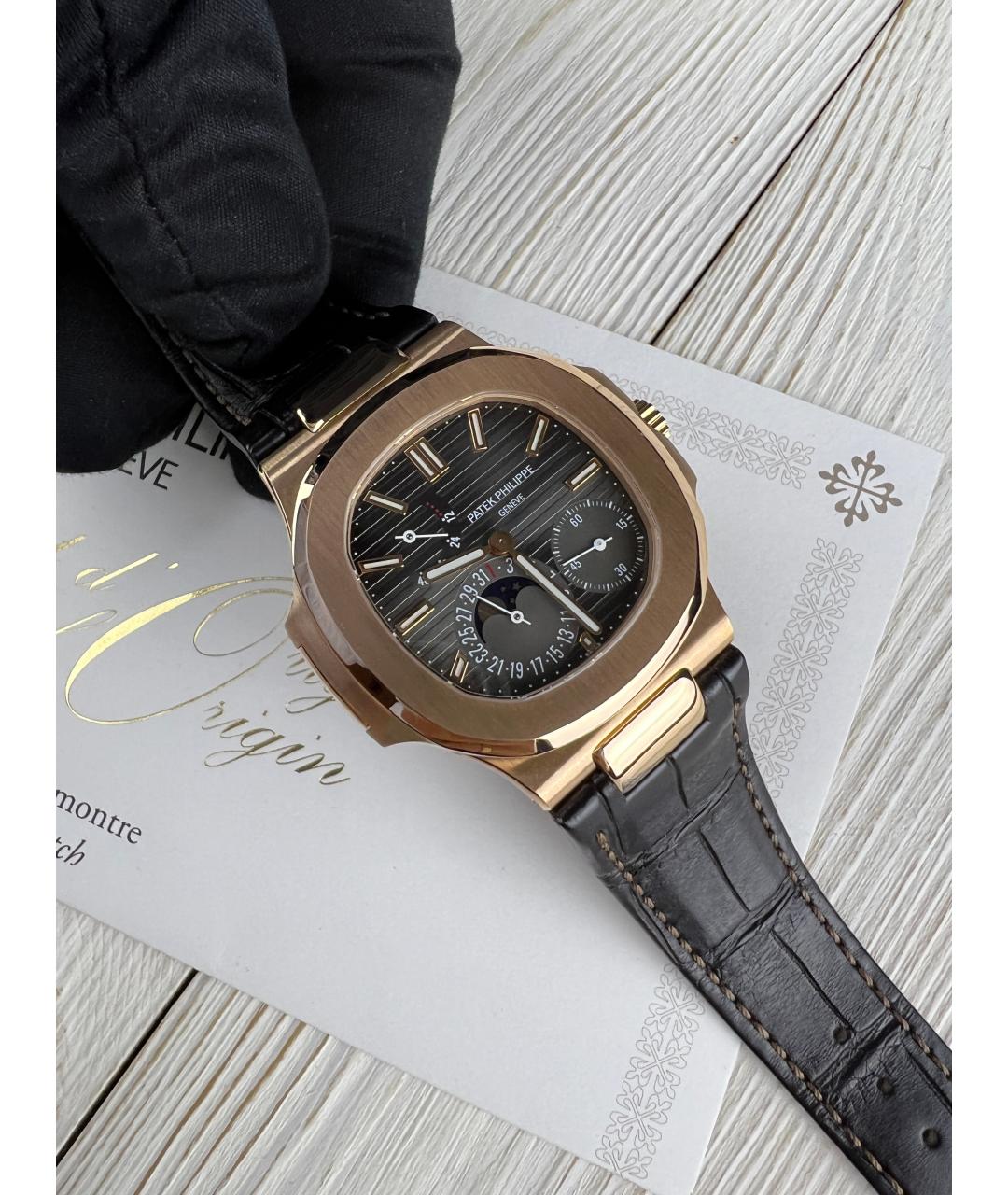 PATEK PHILIPPE Коричневые часы из розового золота, фото 4