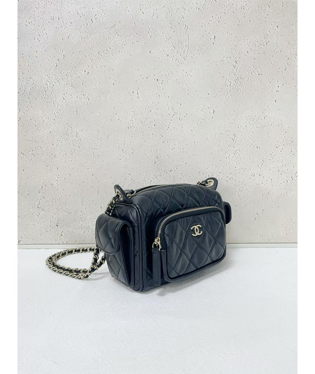 CHANEL Черная кожаная сумка через плечо, фото 4