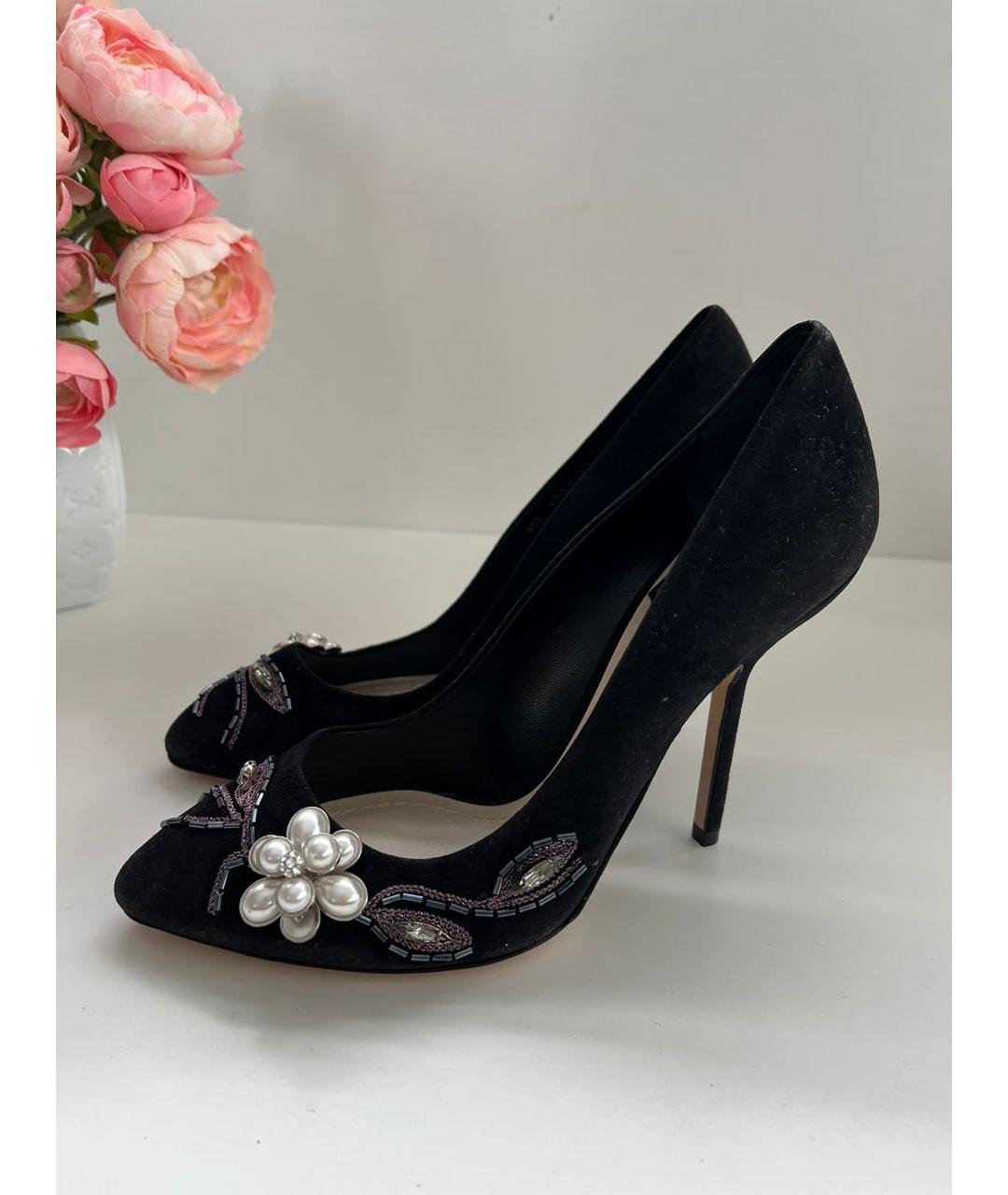 CHRISTIAN DIOR Черные замшевые туфли, фото 4