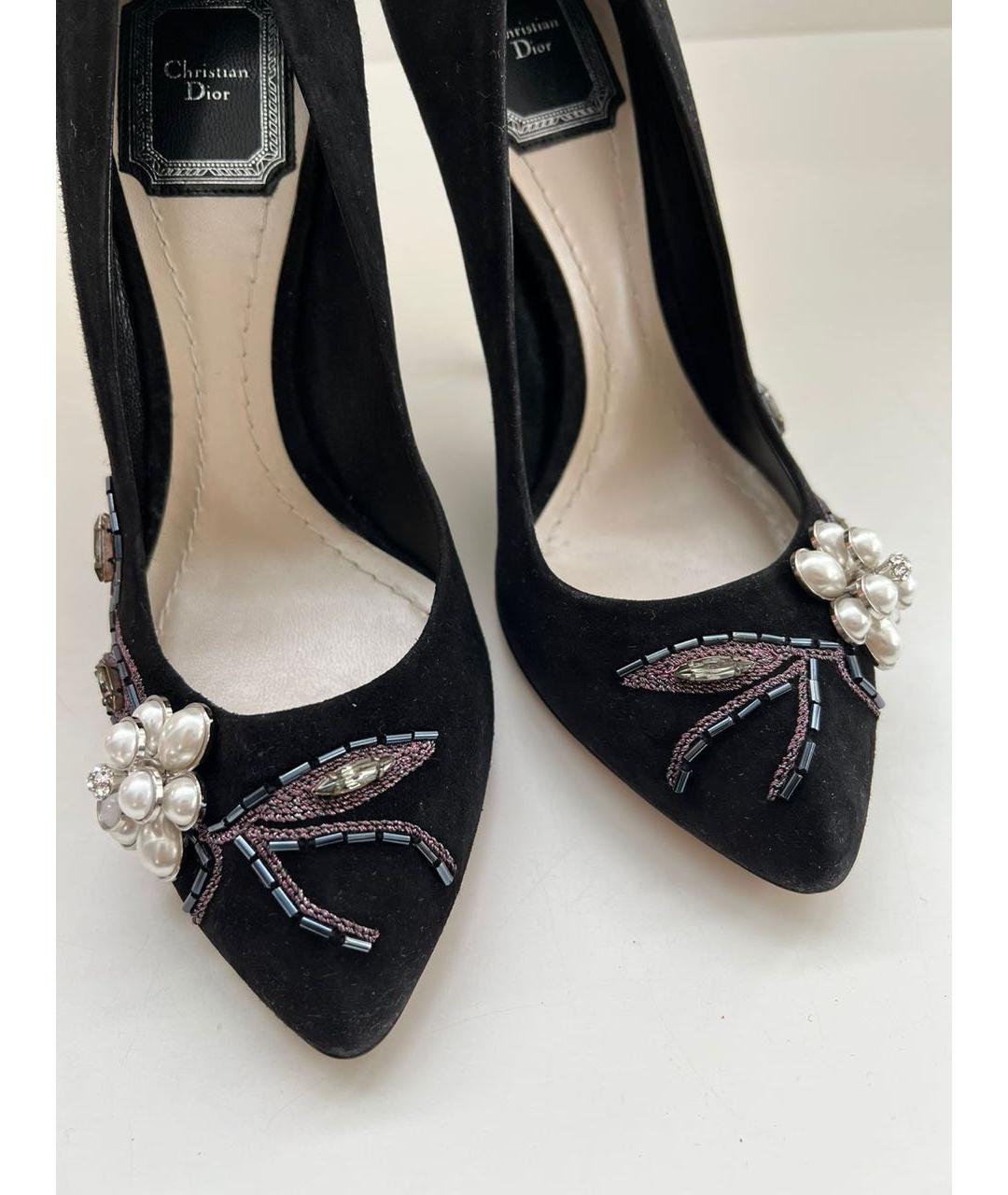 CHRISTIAN DIOR Черные замшевые туфли, фото 3