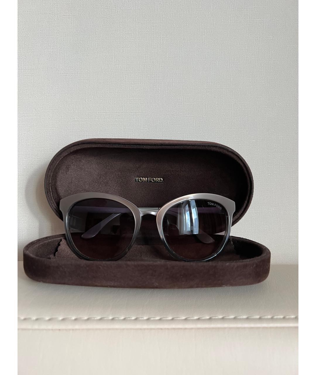 TOM FORD Серые пластиковые солнцезащитные очки, фото 2