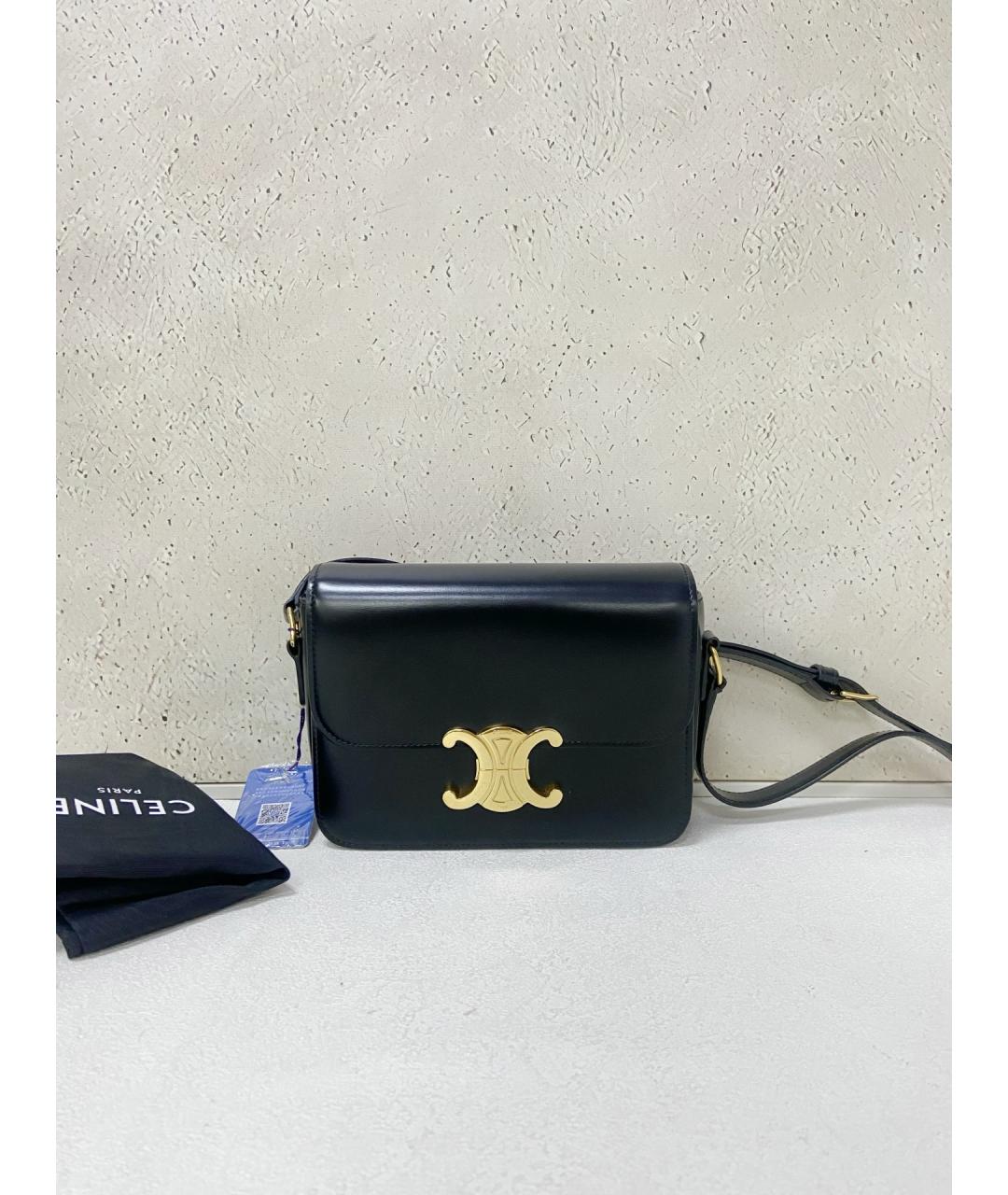 CELINE Черная кожаная сумка через плечо, фото 7