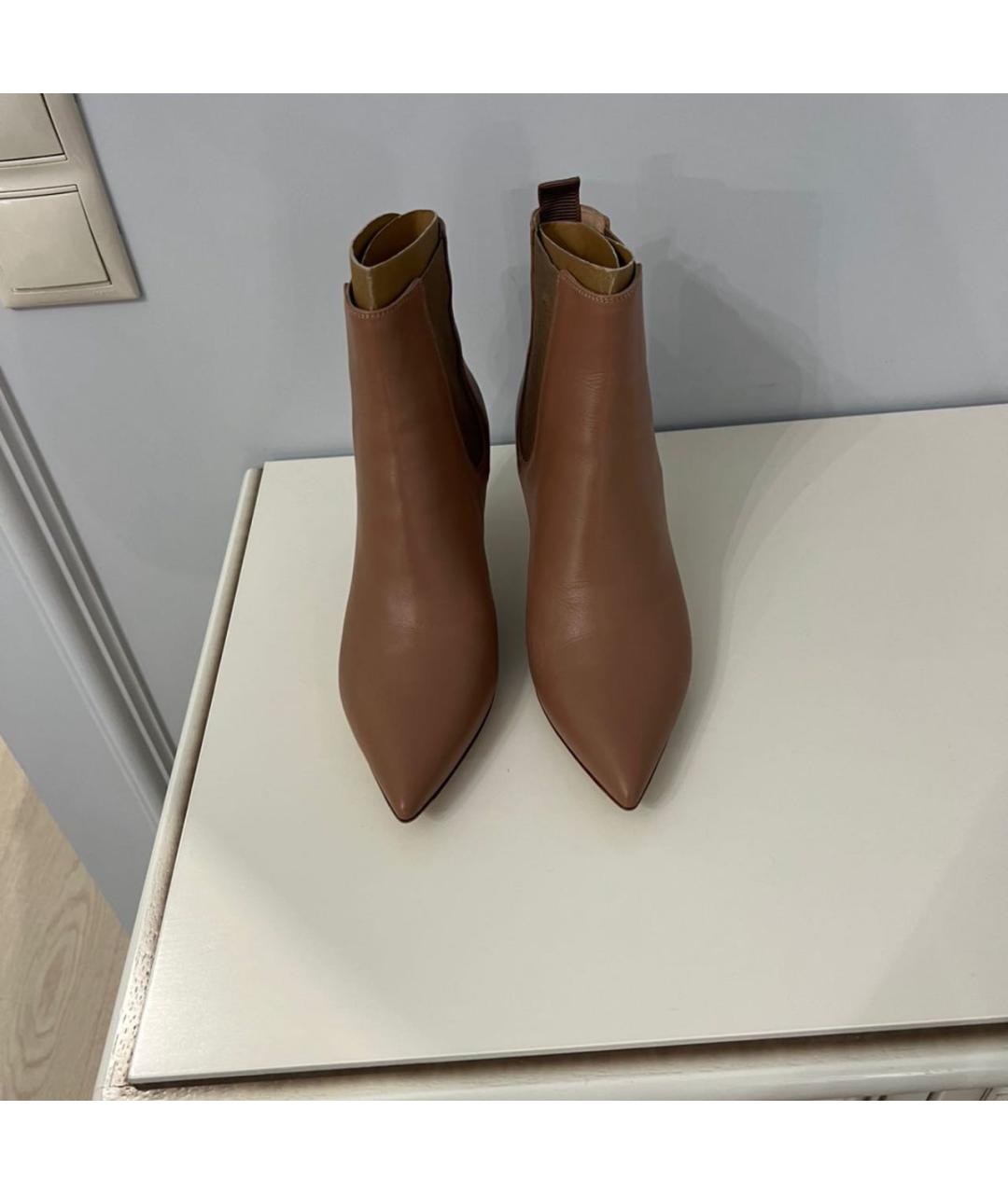 GIANVITO ROSSI Бежевые кожаные ботильоны, фото 2