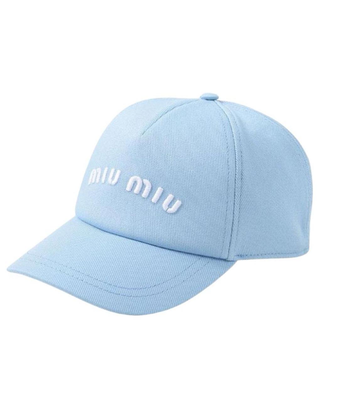 MIU MIU Голубая хлопковая кепка, фото 7