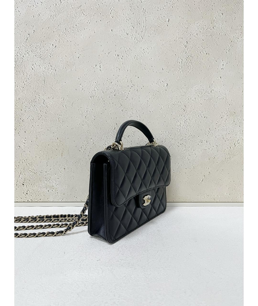 CHANEL Черная кожаная сумка через плечо, фото 4