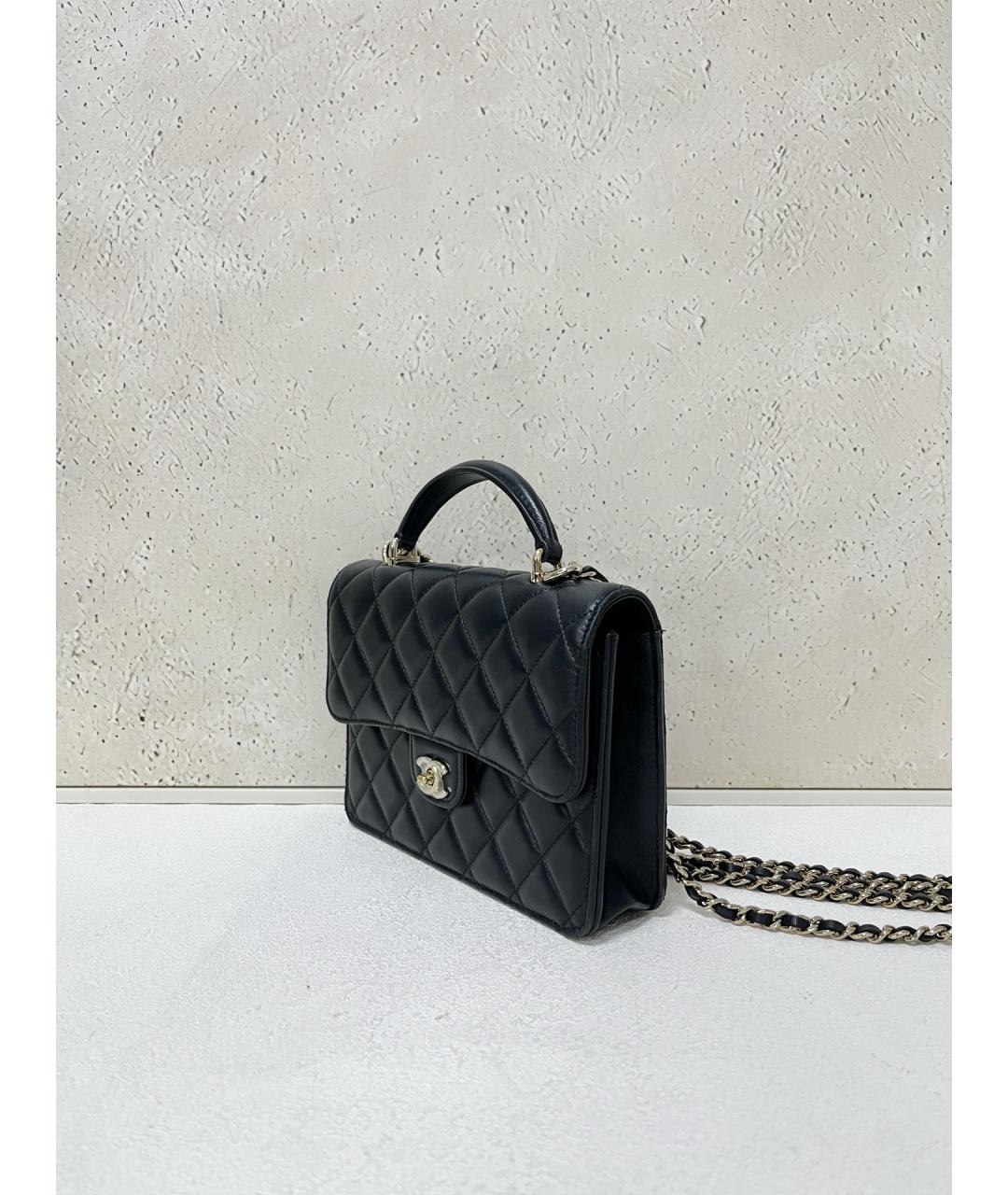 CHANEL Черная кожаная сумка через плечо, фото 3