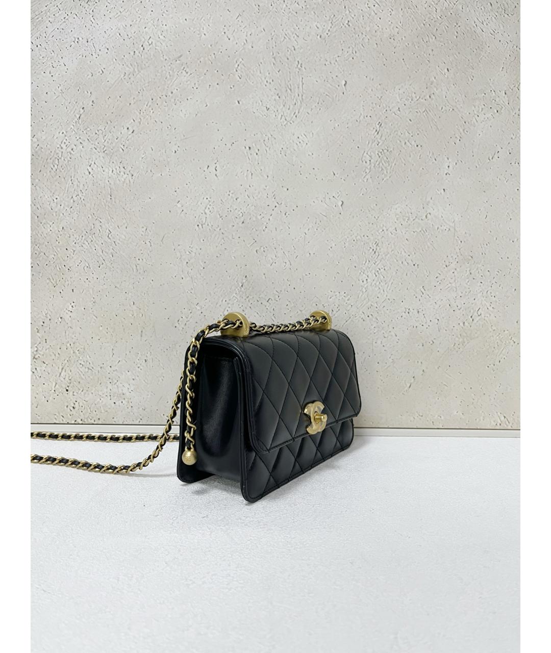 CHANEL Черная кожаная сумка через плечо, фото 4