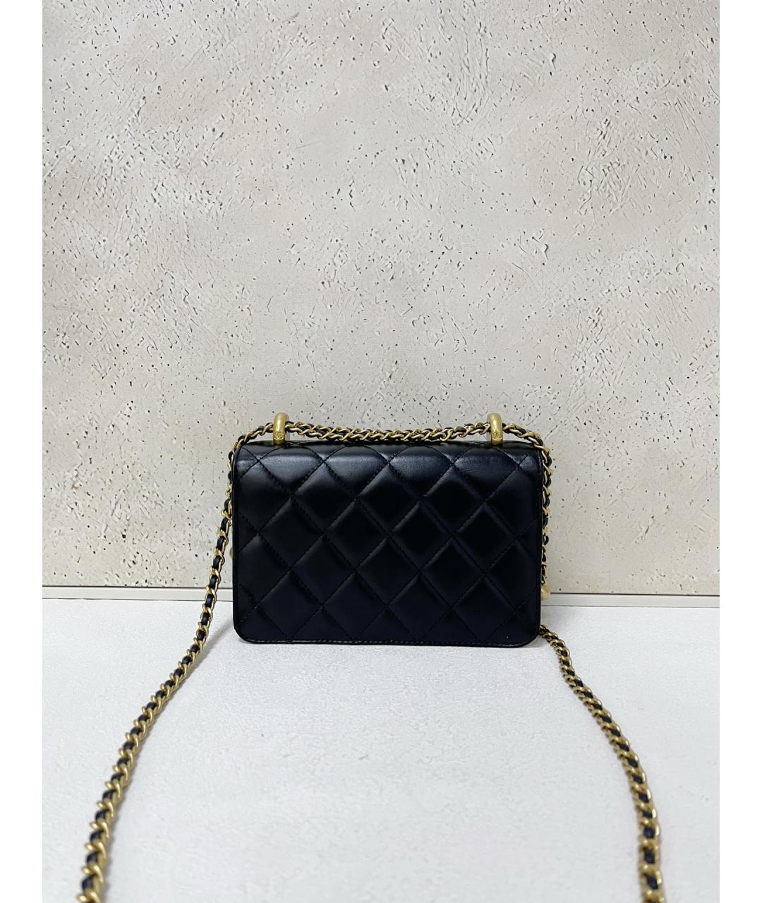 CHANEL Черная кожаная сумка через плечо, фото 3