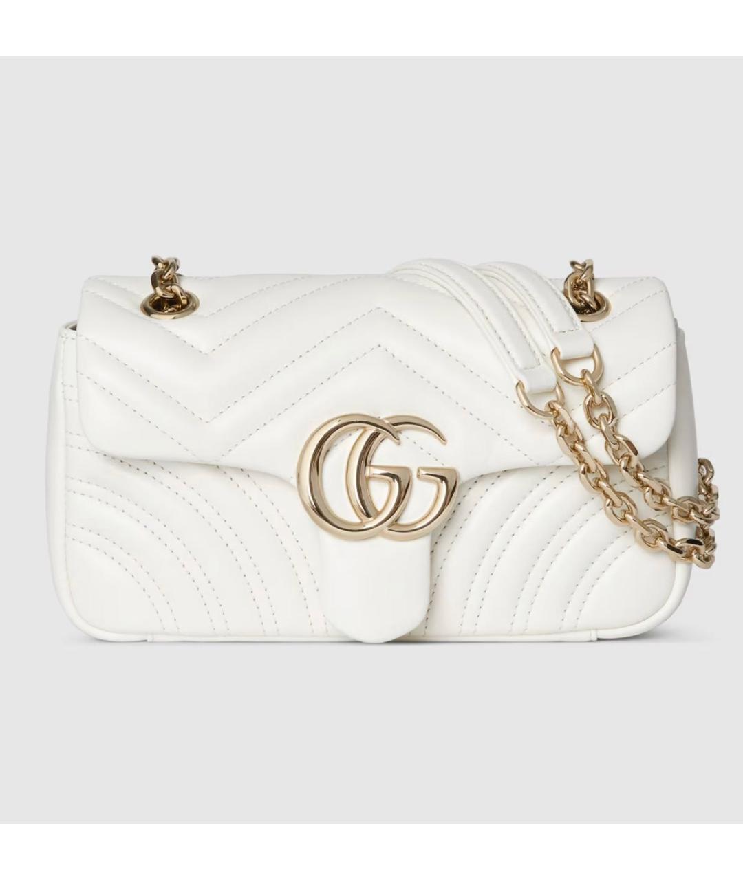 GUCCI Белая кожаная сумка через плечо, фото 6