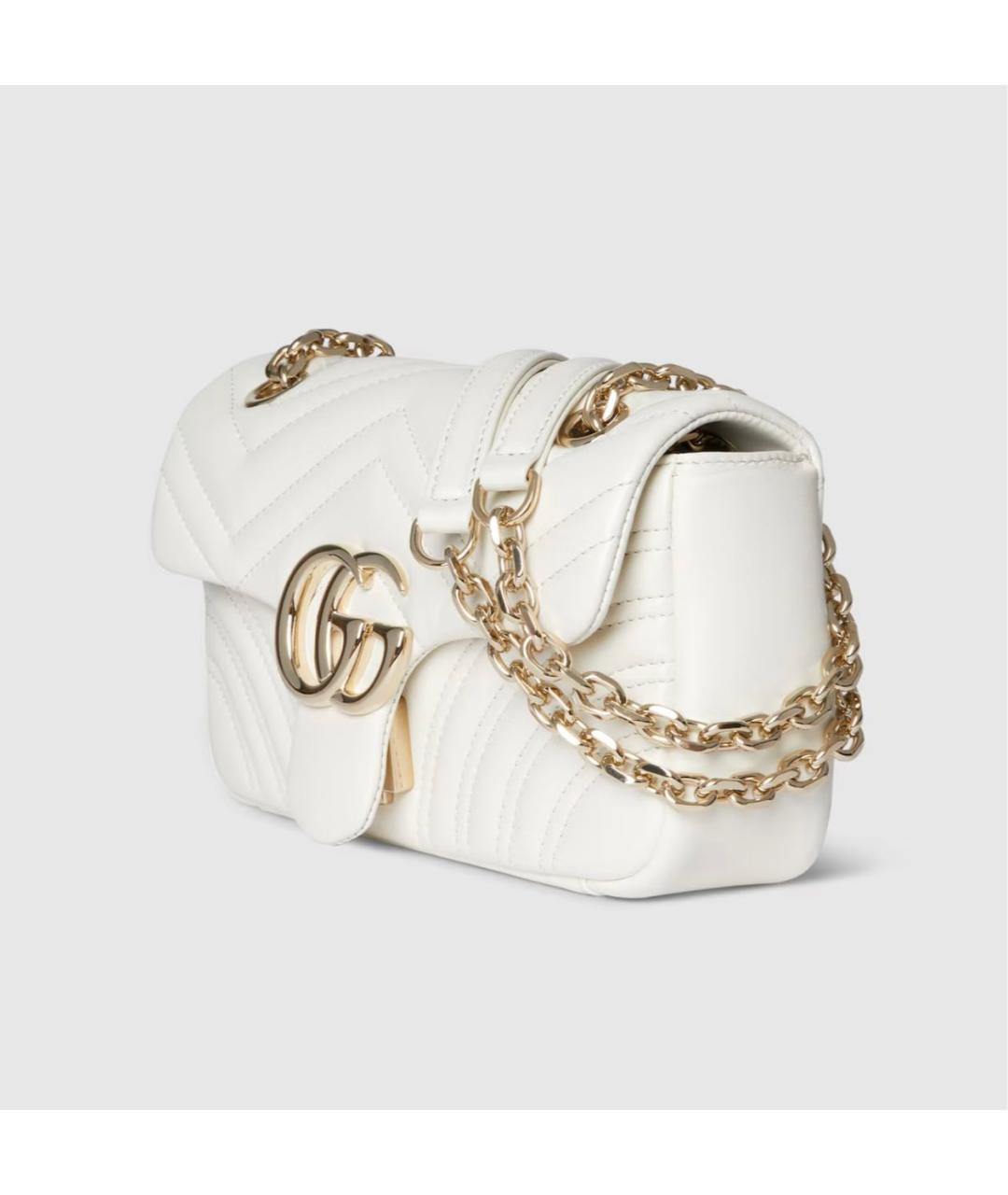 GUCCI Белая кожаная сумка через плечо, фото 2