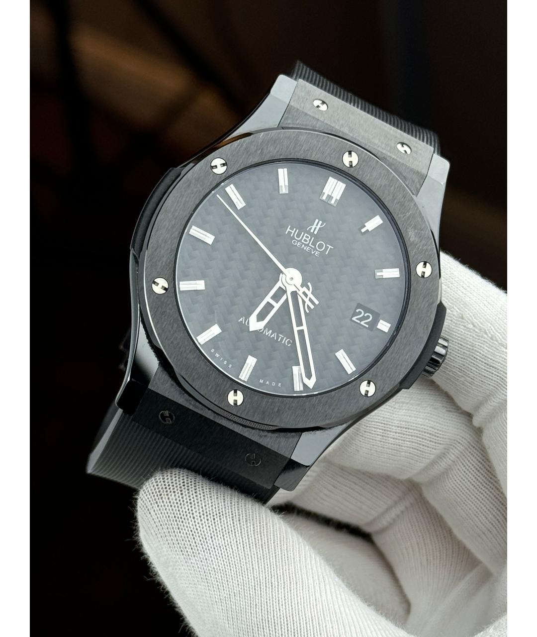 HUBLOT Черные керамические часы, фото 2