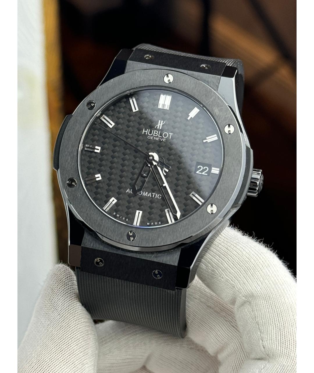 HUBLOT Черные керамические часы, фото 4