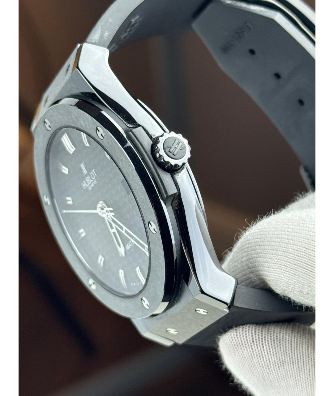 HUBLOT Черные керамические часы, фото 5
