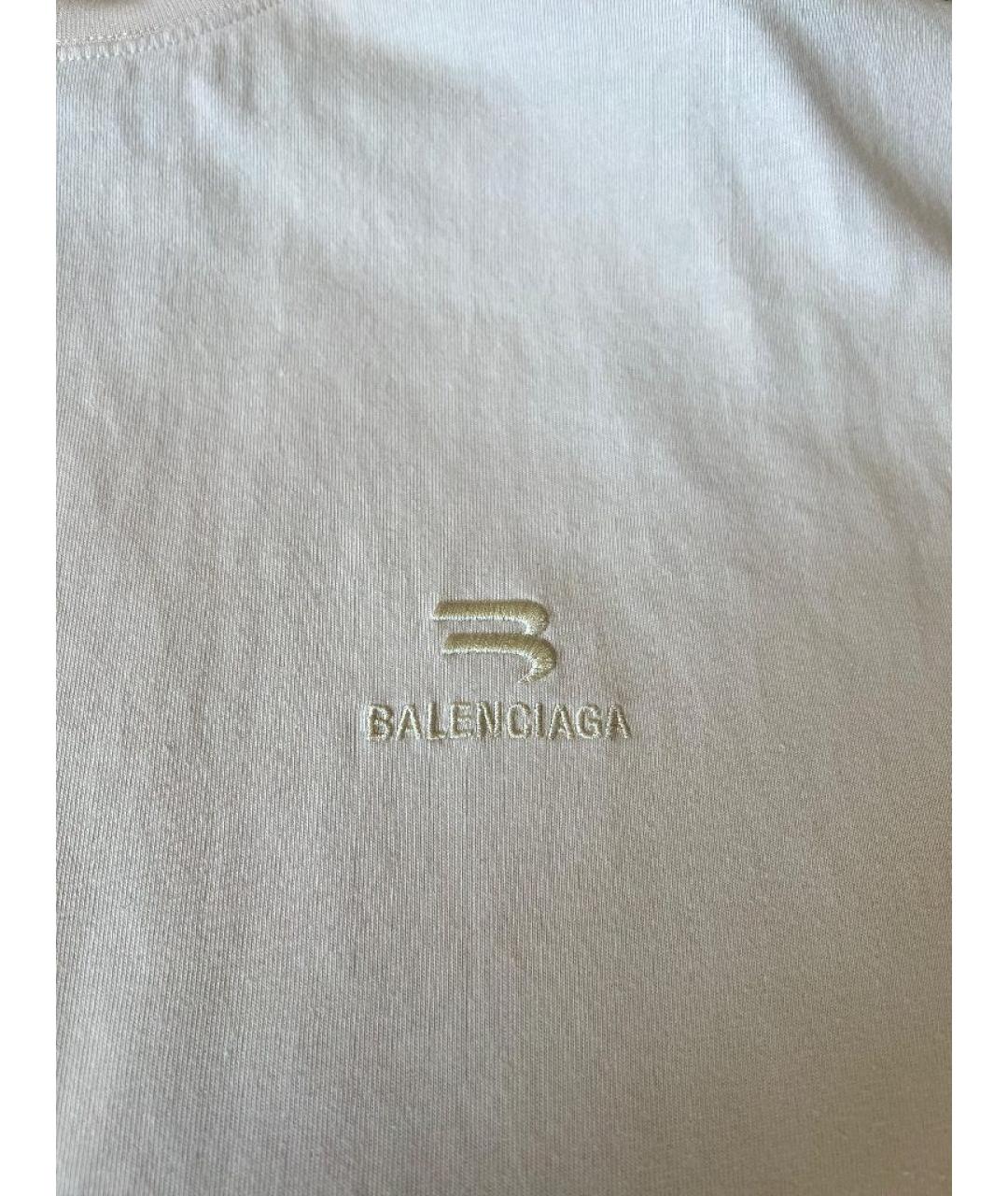 BALENCIAGA Бежевая хлопковая футболка, фото 3