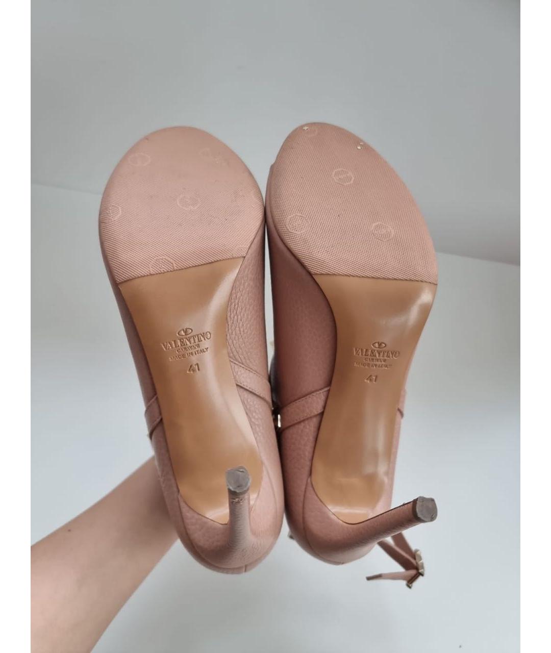 VALENTINO Бежевые кожаные ботильоны, фото 6