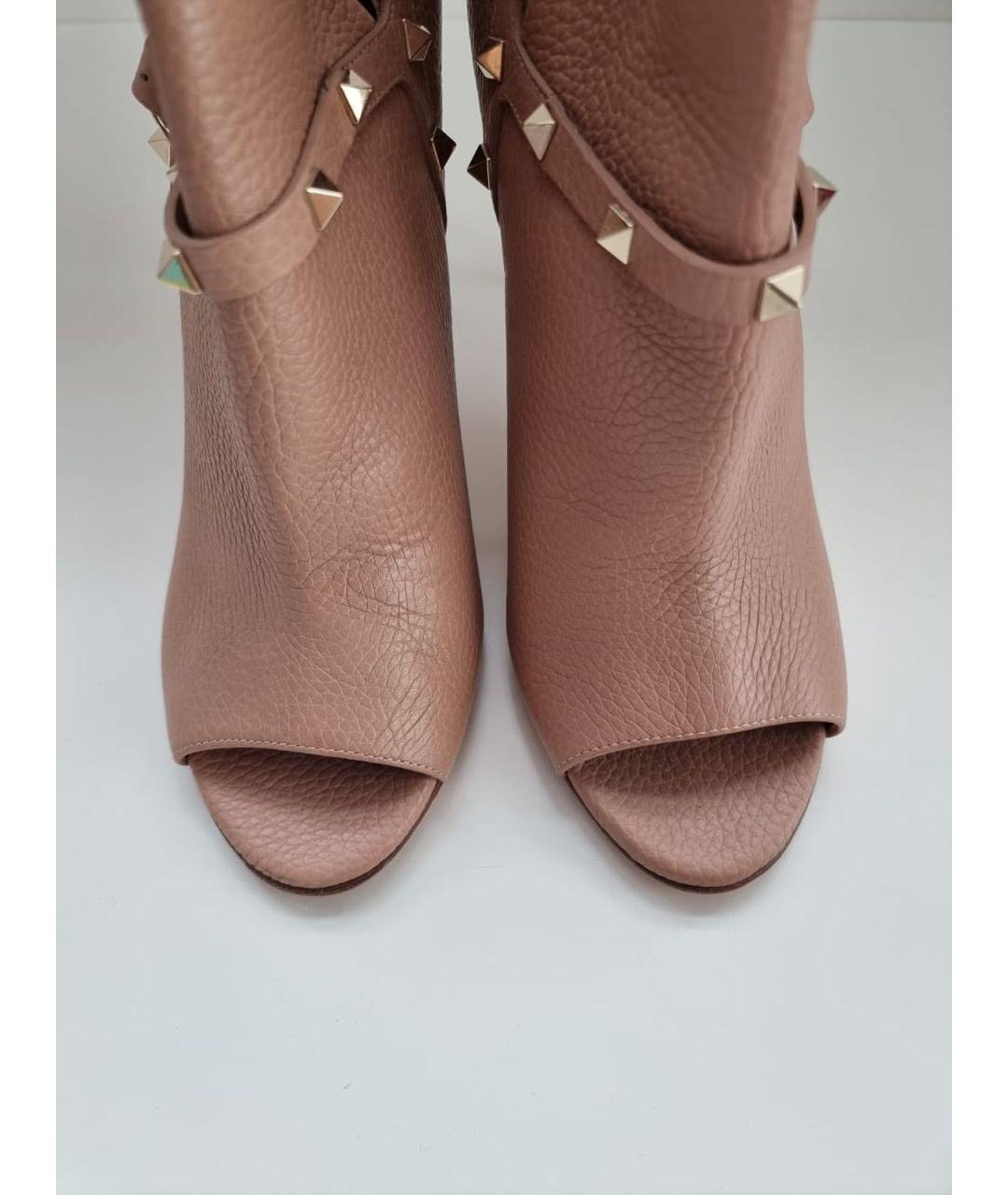 VALENTINO Бежевые кожаные ботильоны, фото 5