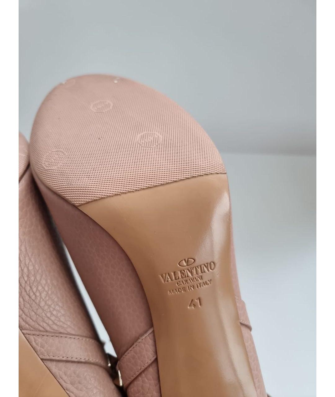 VALENTINO Бежевые кожаные ботильоны, фото 7