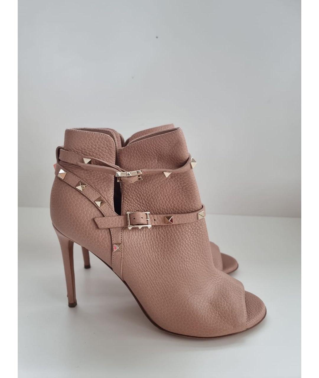VALENTINO Бежевые кожаные ботильоны, фото 9