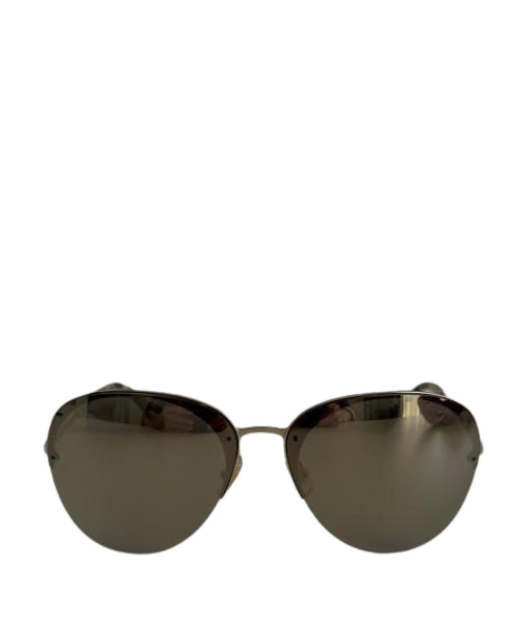 MIU MIU Золотые металлические солнцезащитные очки, фото 1