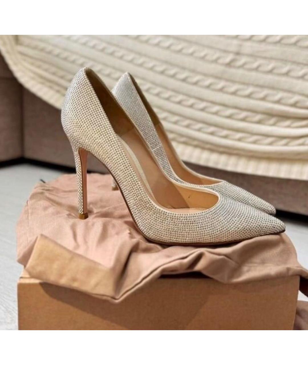 GIANVITO ROSSI Бежевые кожаные туфли, фото 6