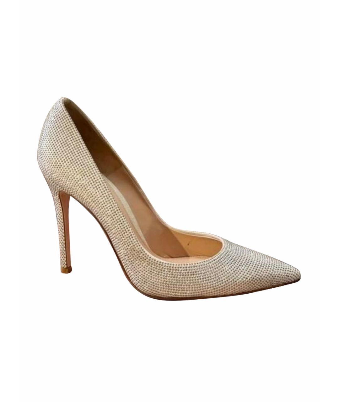 GIANVITO ROSSI Бежевые кожаные туфли, фото 1