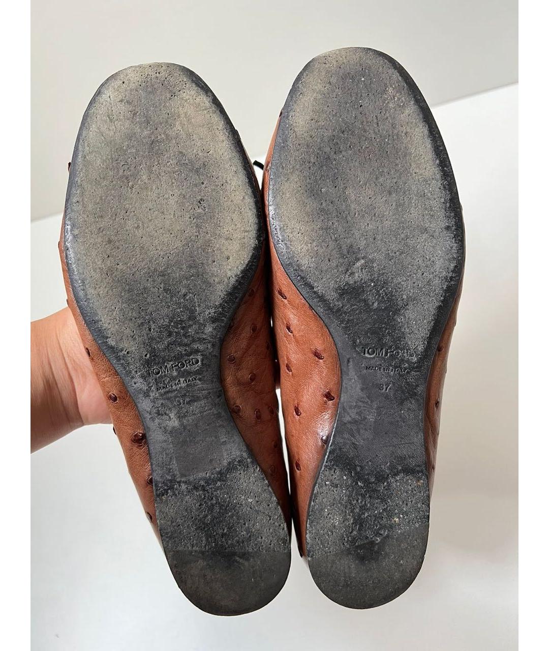 TOM FORD Коричневые кожаные балетки, фото 6
