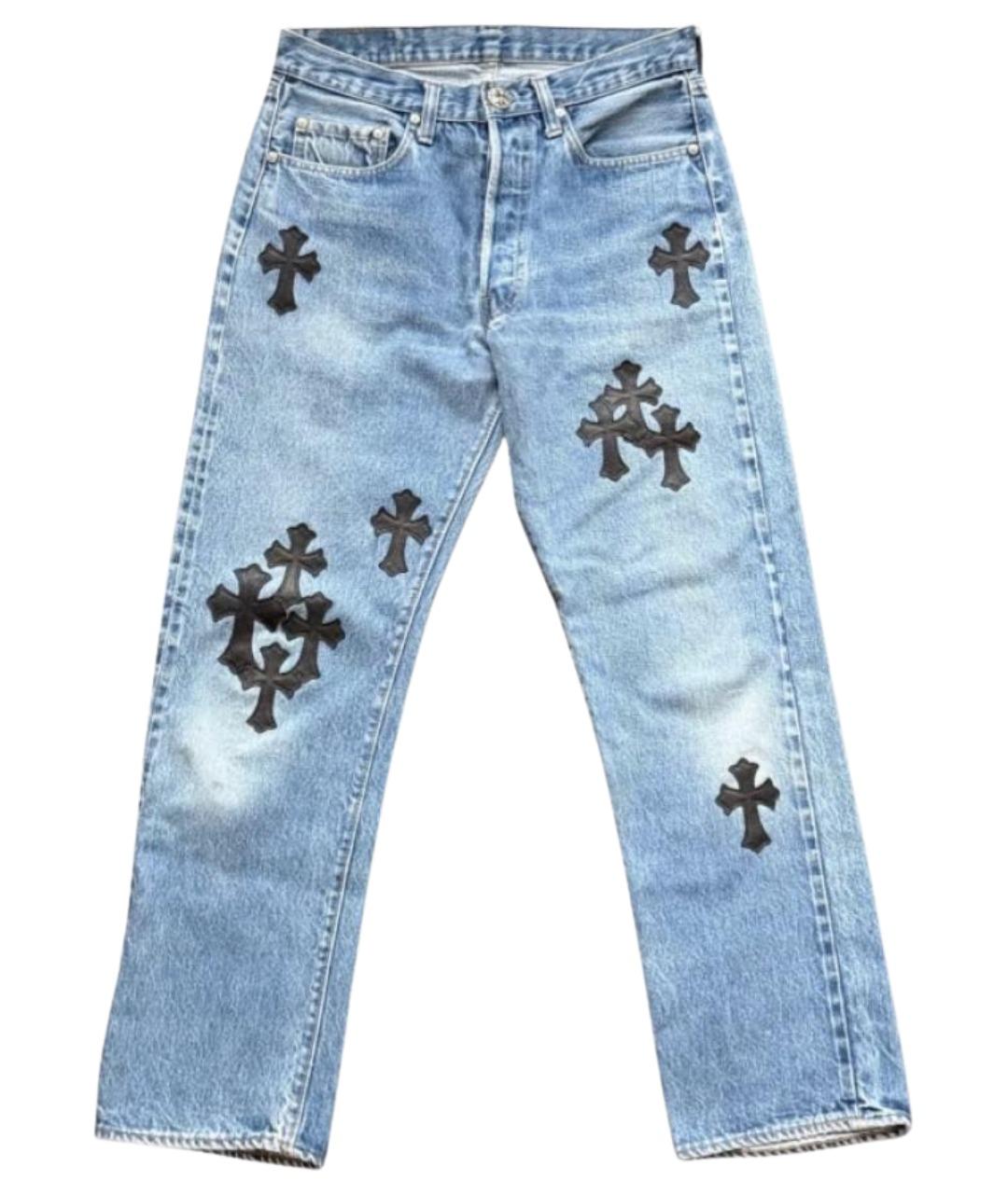 CHROME HEARTS Синие прямые джинсы, фото 1