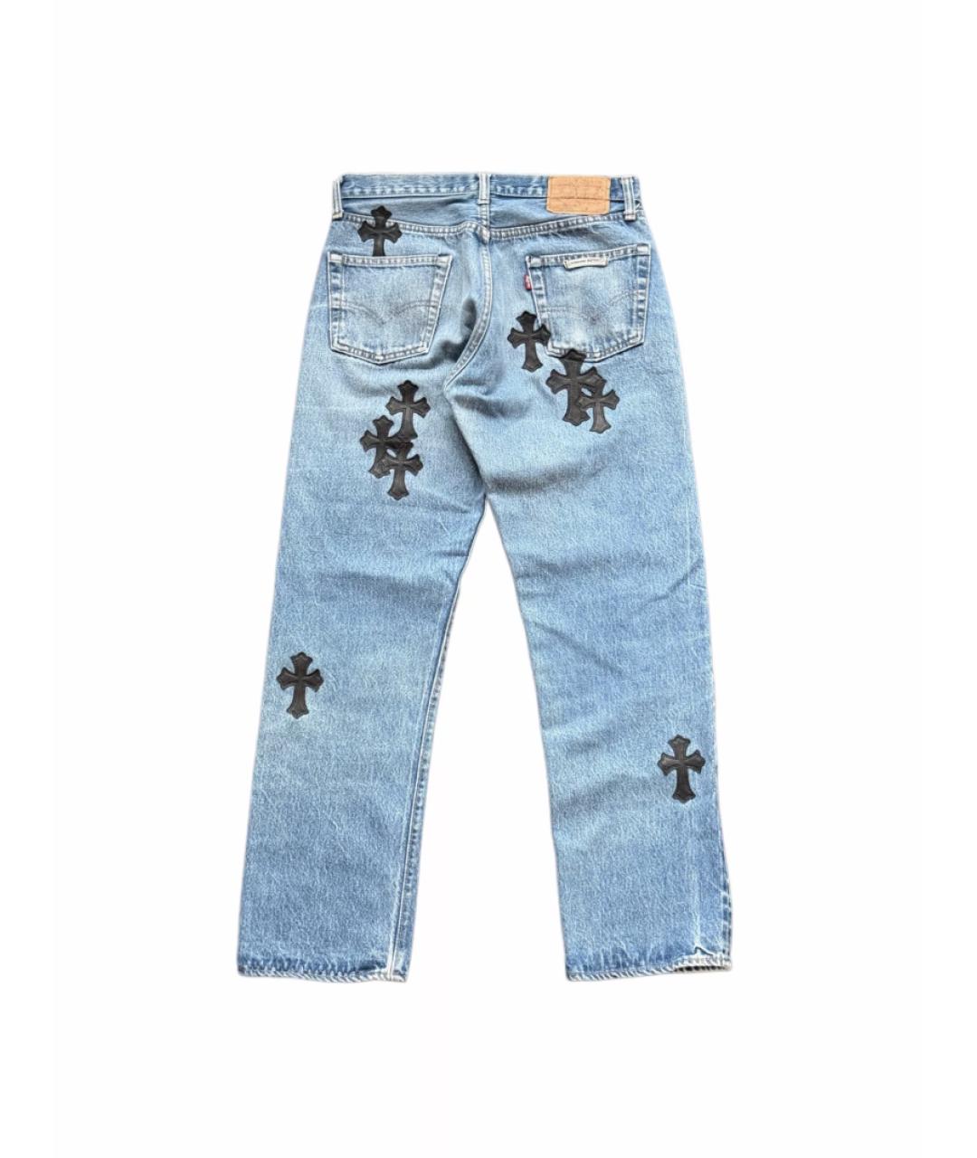 CHROME HEARTS Синие прямые джинсы, фото 4