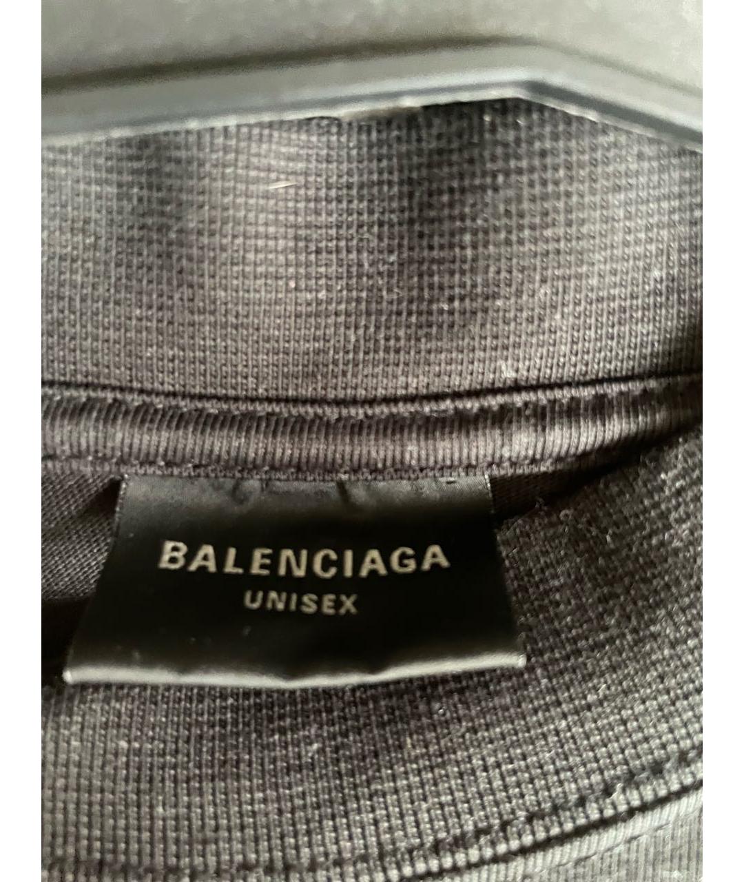 BALENCIAGA Черная хлопковая футболка, фото 4