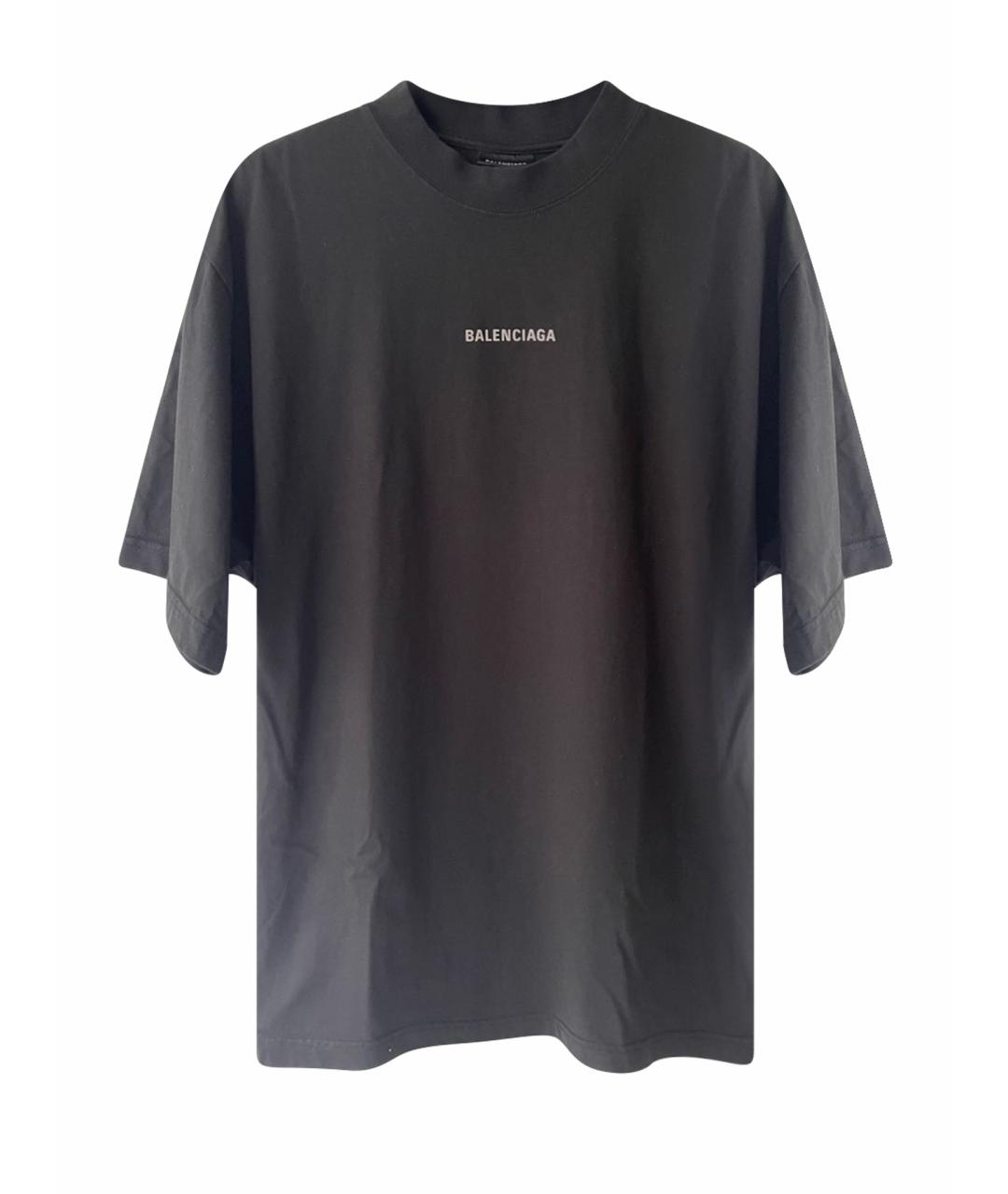 BALENCIAGA Черная хлопковая футболка, фото 1