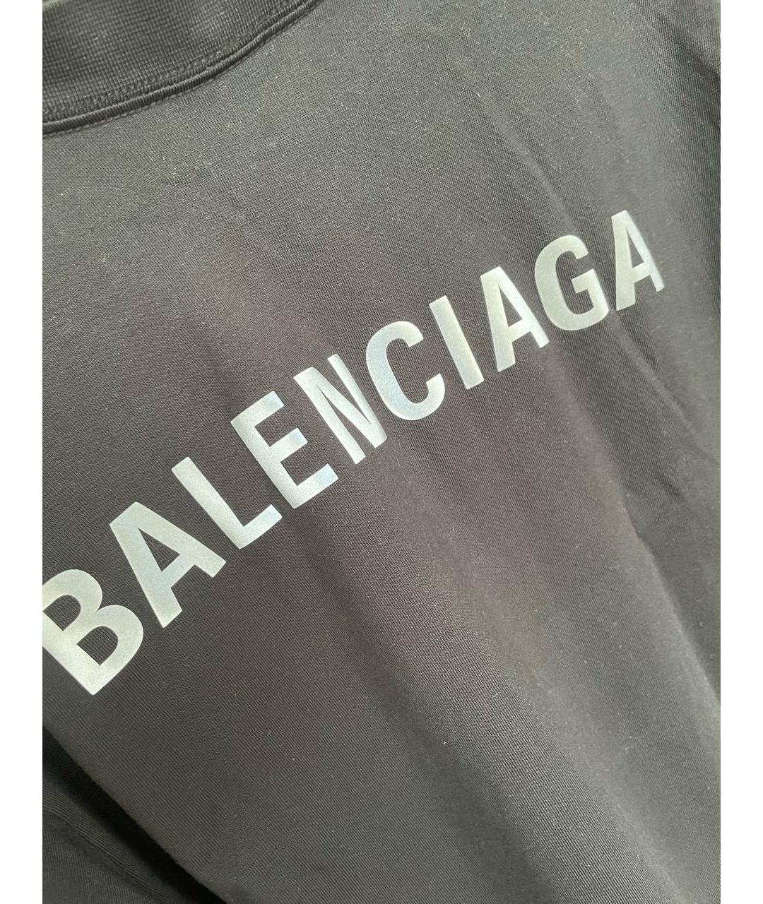 BALENCIAGA Черная хлопковая футболка, фото 3