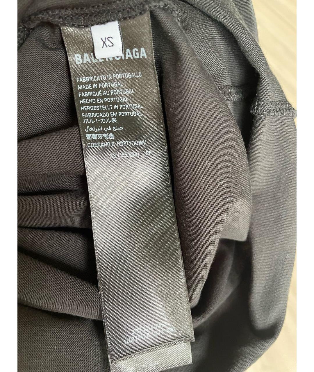 BALENCIAGA Черная хлопковая футболка, фото 5