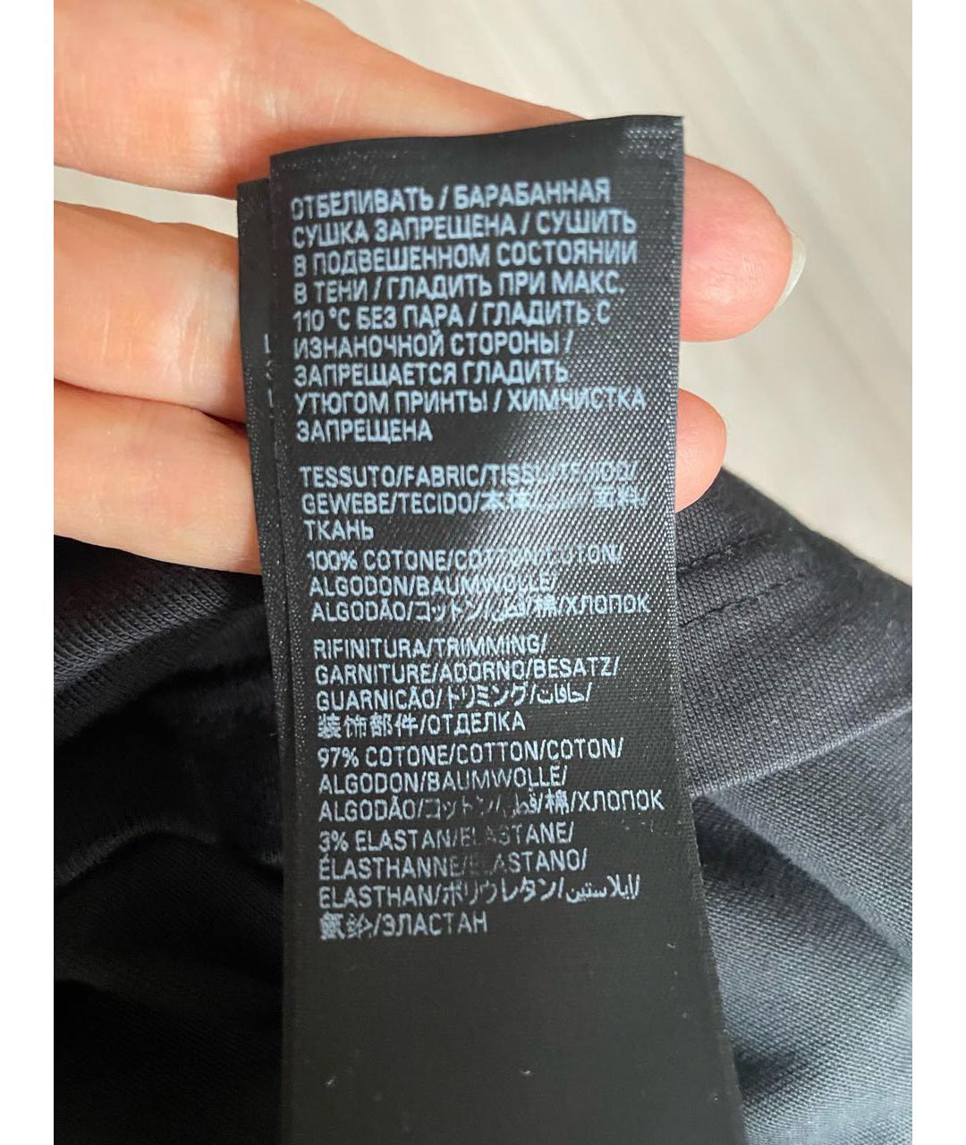 BALENCIAGA Черная хлопковая футболка, фото 6