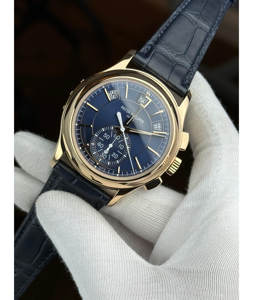 PATEK PHILIPPE Темно-синие часы из розового золота, фото 3