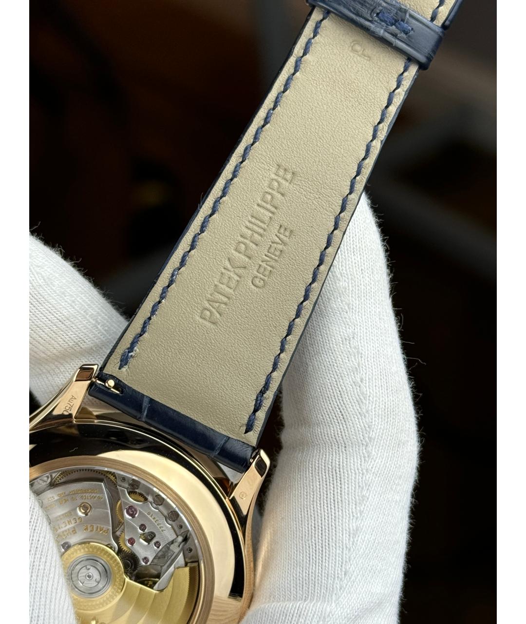 PATEK PHILIPPE Темно-синие часы из розового золота, фото 7
