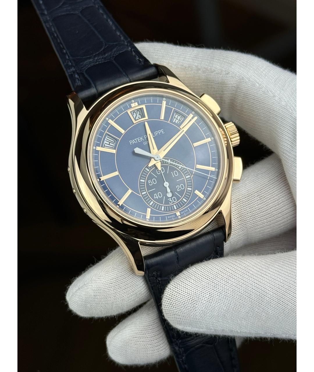 PATEK PHILIPPE Темно-синие часы из розового золота, фото 4