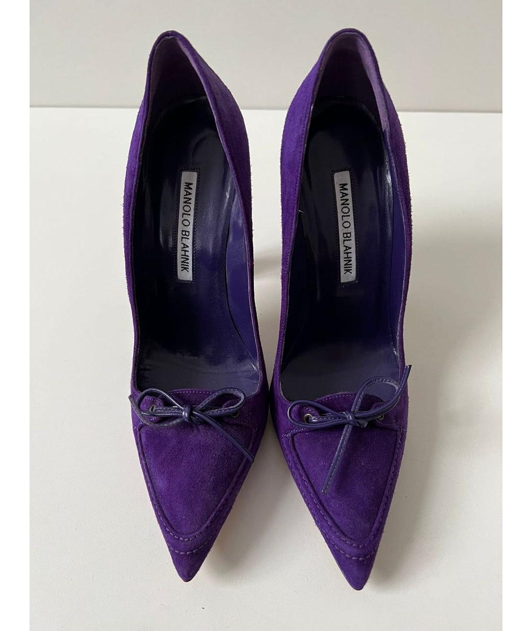 MANOLO BLAHNIK Фиолетовые замшевые туфли, фото 3