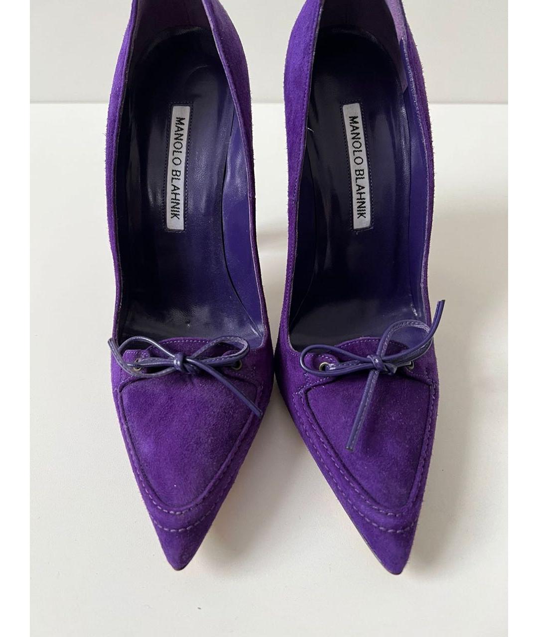 MANOLO BLAHNIK Фиолетовые замшевые туфли, фото 2