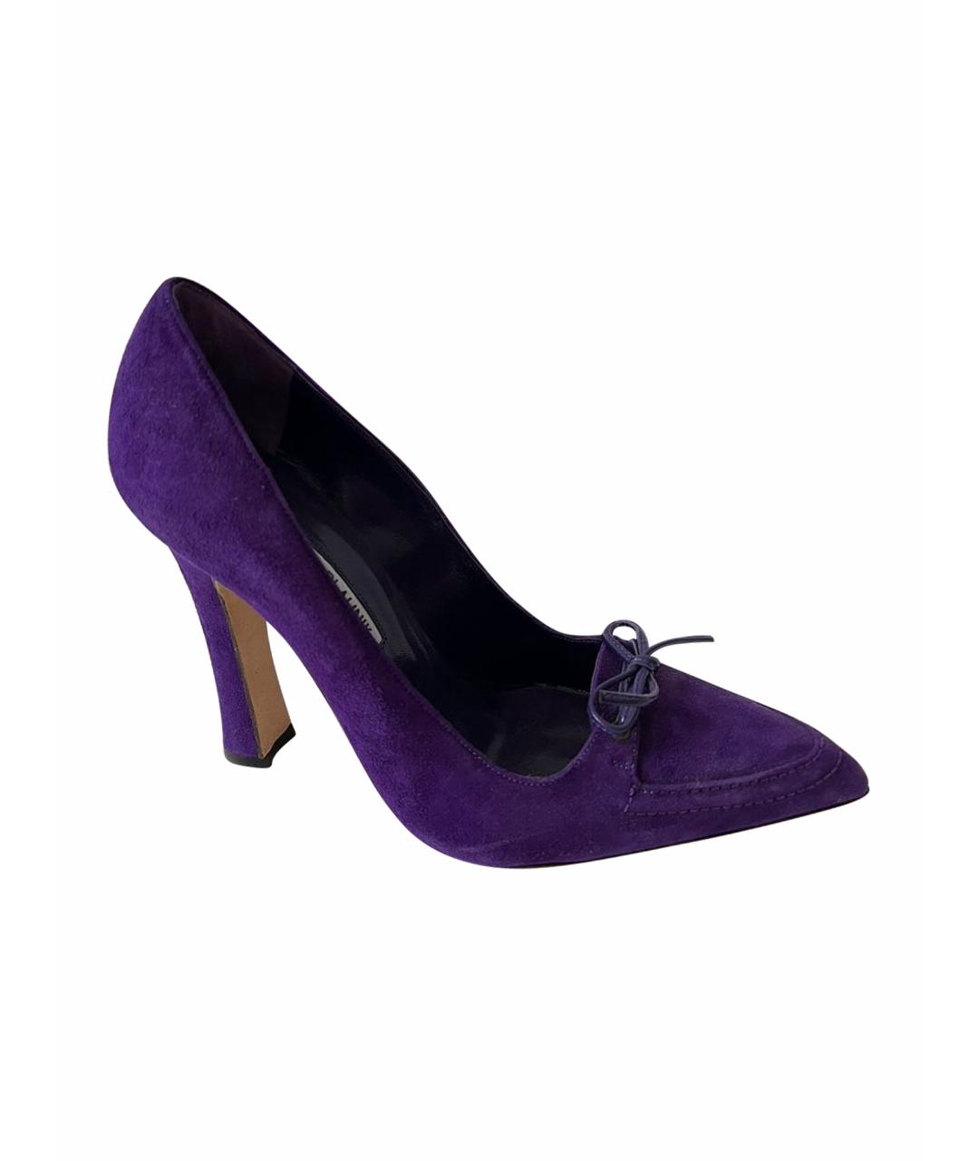 MANOLO BLAHNIK Фиолетовые замшевые туфли, фото 1